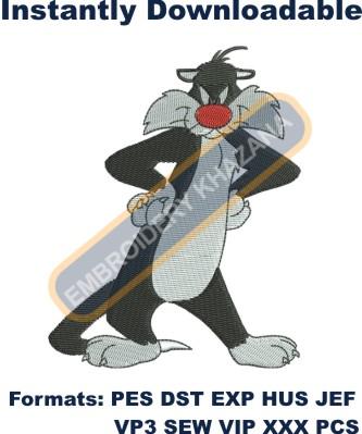 Sylvester The Cat Embroidery Design