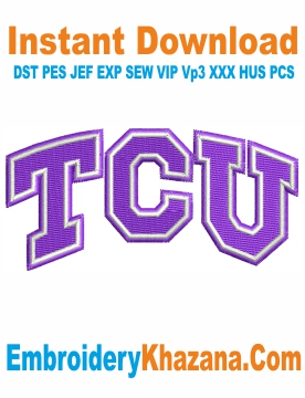 TCU Football Logo Embroidery Design