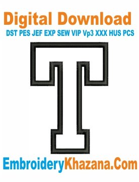 T Letter Applique Embroidery Design