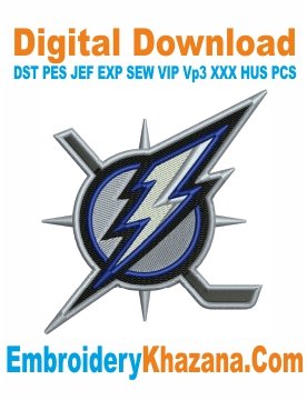 Tampa Bay Lightning Embroidery Design