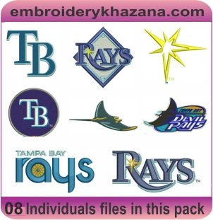 Tampa Bay Rays Logo Embroidery Designs Bundle