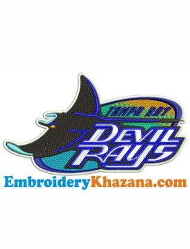 Tampa Bay Devil Rays Logo Embroidery Design