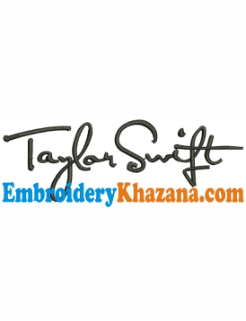 Taylor Swift Signature Embroidery Design