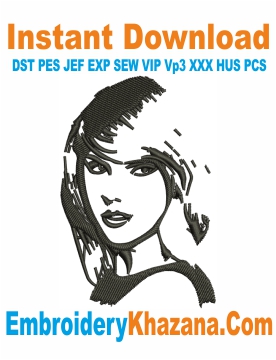 Taylor Swift Face Embroidery Design