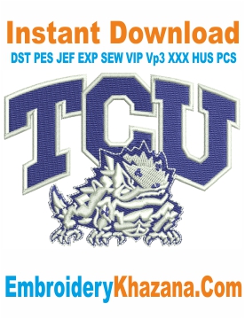 TCU Horned Frogs Football Embroidery Design