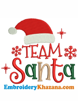 Team Santa Embroidery Design