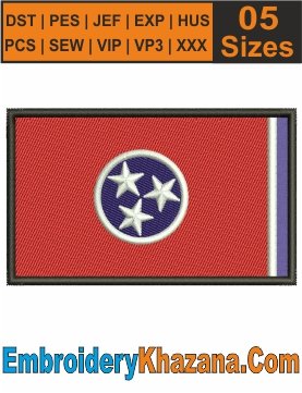 Tennessee State Flag Embroidery Design