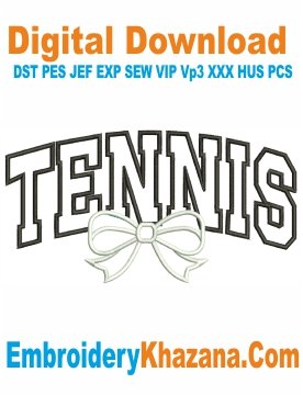 Tennis Applique Embroidery Design