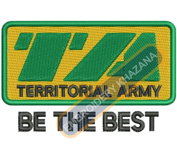 Territorial Army Embroidery Design