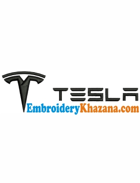 Tesla Logo Embroidery Design