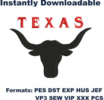 Texas Longhorns Logo Embroidery Design