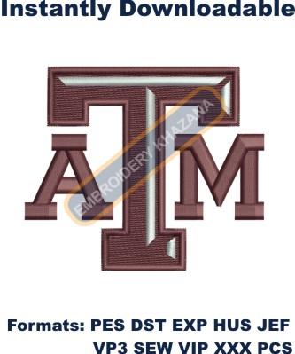 Texas Aggie Football Logo Embroidery Design
