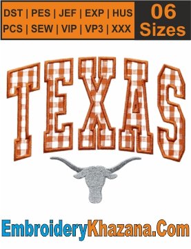 Texas Applique Embroidery Design