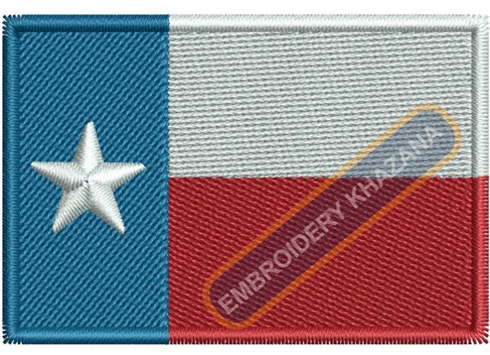 Texas Flag Embroidery Design