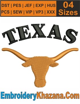 Texas Longhorn Machine Embroidery Patterns