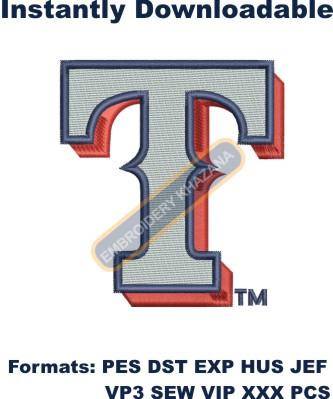 Texas Rangers Baseball Logo Embroidery Design