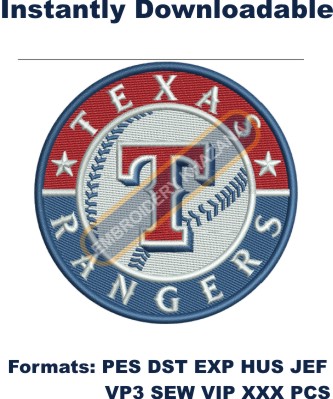 Texas Rangers Embroidery Design