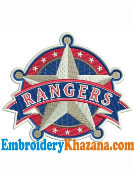 Texas Rangers Logo Embroidery Design