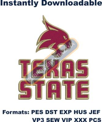Texas State University Embroidery Design 