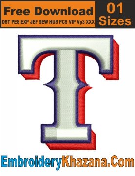 Free Texas T 3D Puff Machine Embroidery Designs