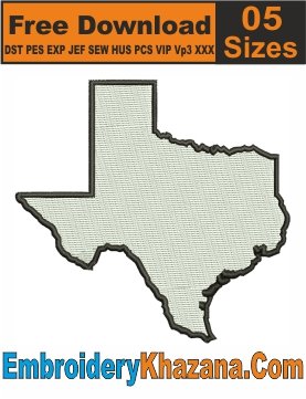 Free Texas Map Embroidery Machine File