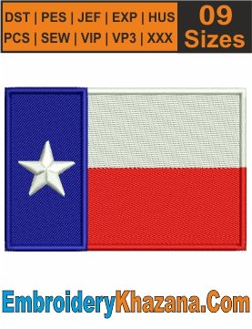 Texas Flag Embroidery Machine File