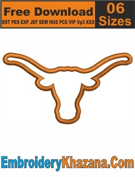 Free Texas Longhorn Applique Embroidery Patterns