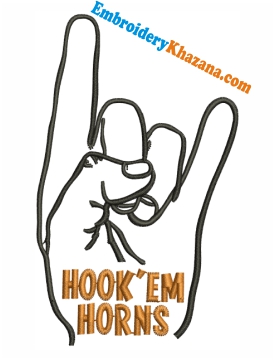 Texas Longhorns Hook Hand Embroidery Design