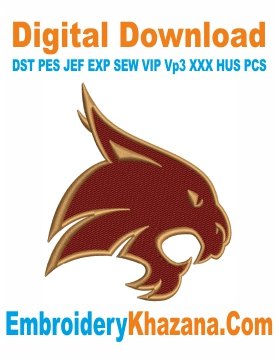 Texas State Bobcats Embroidery Design