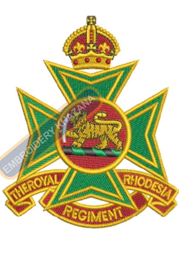 The Royal Rahodeshia Regiment Badge Embroidery Design