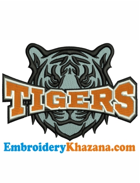 Tigers Mascot Embroidery Design