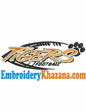 Tigers Football Team Embroidery Design