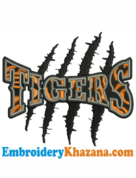 Tigers Embroidery Design
