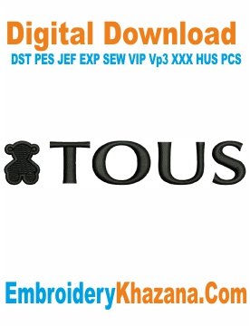 Tous Logo Embroidery Design