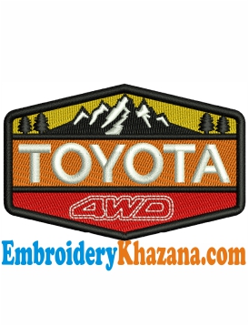 Toyota 4W Logo Embroidery Design
