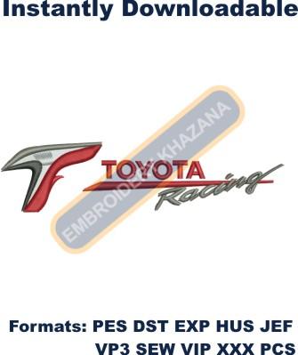 Toyota Racing Embroidery Design