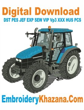 Tractor New Holland Embroidery Design