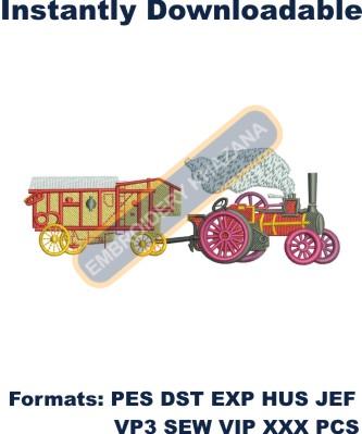 Train With Royal Carriage Embroidery Design