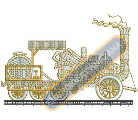 Train with Engine Embroidery Design