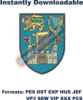 Trinity College Coat of Arms embroidery design