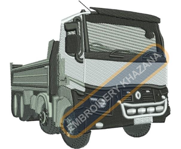 Truck With Lorry Embroidery Design