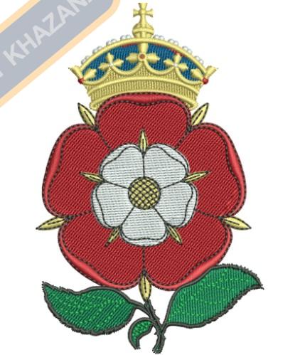 Tudor Rose Royal Badge Embroidery Design