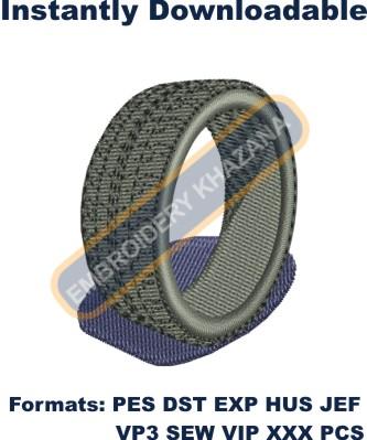 Tyre Machine Embroidery Design