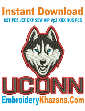 UConn Huskies Football Logo Embroidery Design