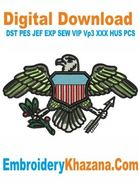 USA Eagle Shield Embroidery Design