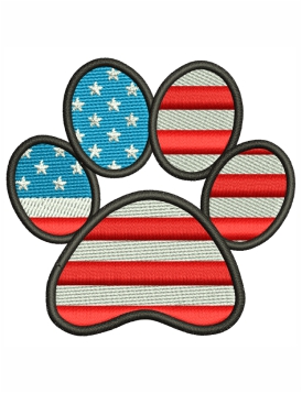 USA Paw Embroidery Design