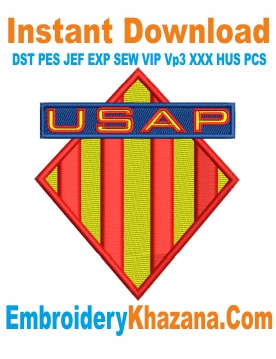 USA Perpignan Rugby Logo Embroidery Design