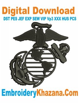 USMC Logo Embroidery Design