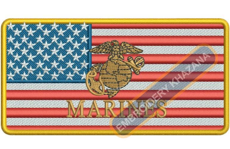 USMC United States Flag Embroidery Design