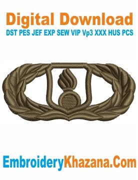 USAF Munitions Ammo Badge Embroidery Design